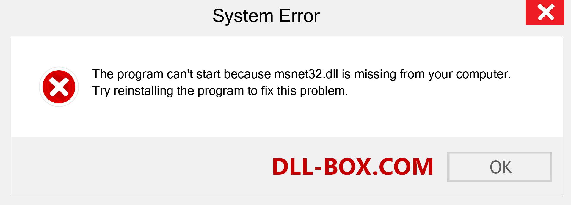  msnet32.dll file is missing?. Download for Windows 7, 8, 10 - Fix  msnet32 dll Missing Error on Windows, photos, images