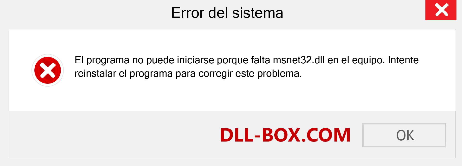 ¿Falta el archivo msnet32.dll ?. Descargar para Windows 7, 8, 10 - Corregir msnet32 dll Missing Error en Windows, fotos, imágenes